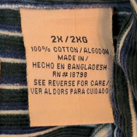 Vtg Northwest Territory Big Man Corduroy Shirt Men's 2XL Green Striped Outdoor - Picture 8 of 12